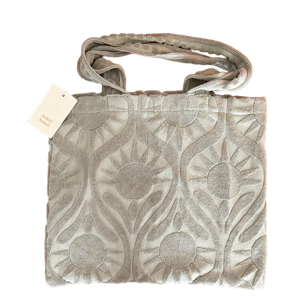 NWT SOLEIL SOLEIL sundown towel, sage beach Towel Tote Bag 100% Organic cotton - Picture 9 of 11